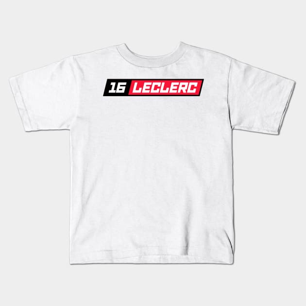 Charles Leclerc 16 F1 Driver Kids T-Shirt by petrolhead